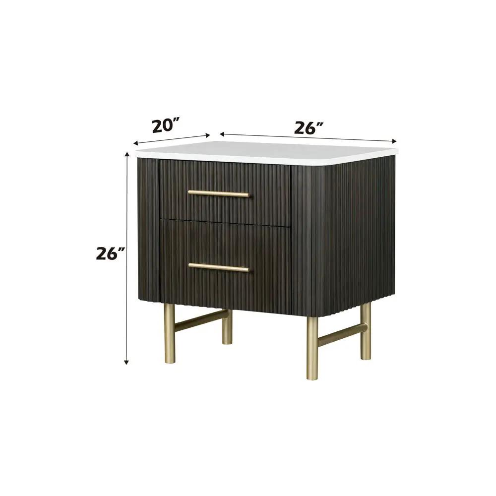 Clayten - Nightstand - Marble Top & Espresso by Unique Piece Furniture