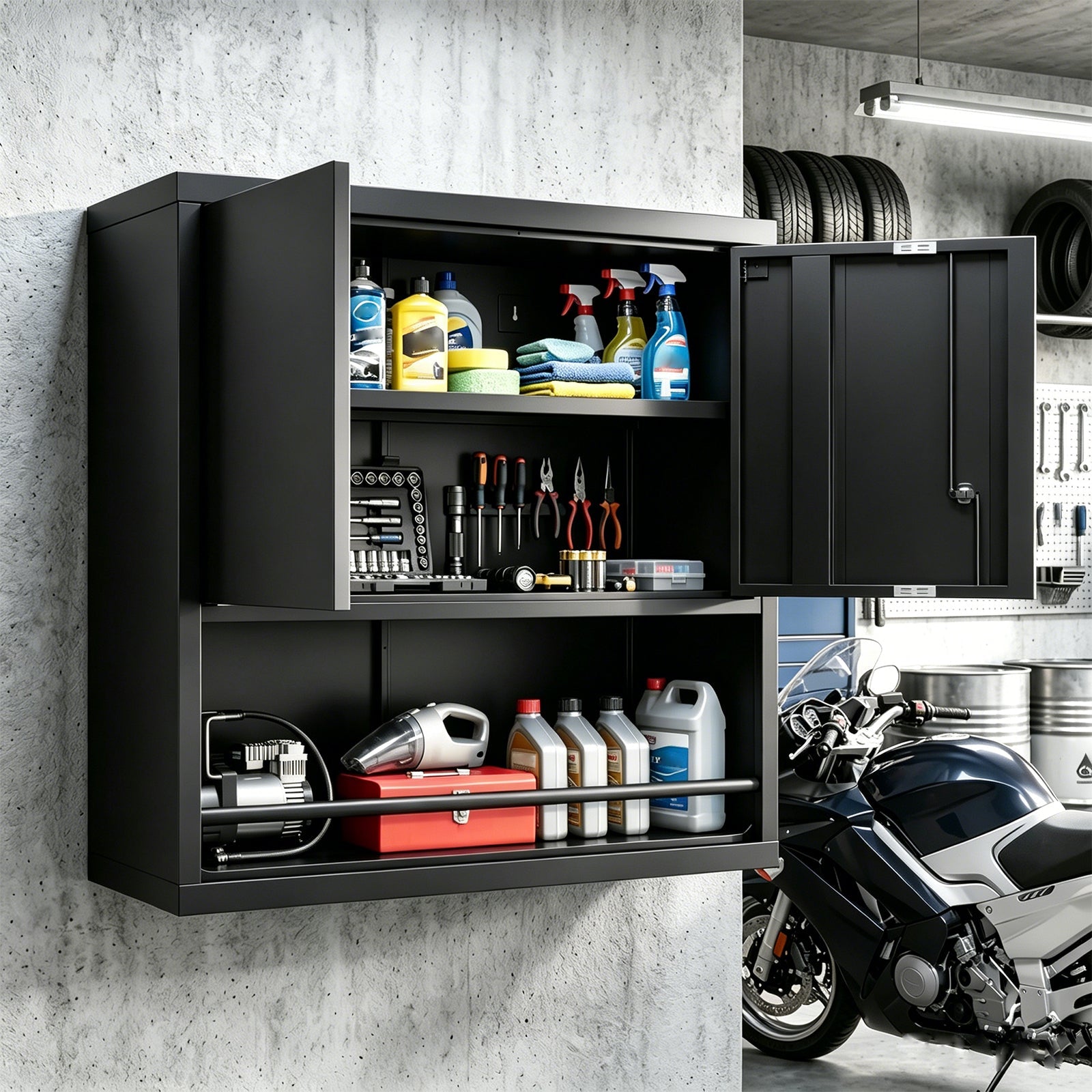 Metal Adjustable 2 Doors Storage Cabinet by HouseOfZazla