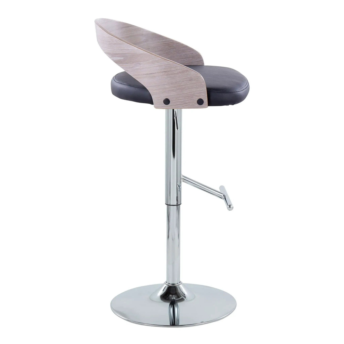 Grotto - Contemporary Adjustable Height Barstool With Swivel With Straight T Footrest (Set of 2) by HouseOfZazla