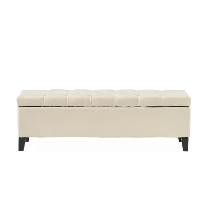 Button Tufted and Diamond Stitched Storage Ottoman by HouseOfZazla