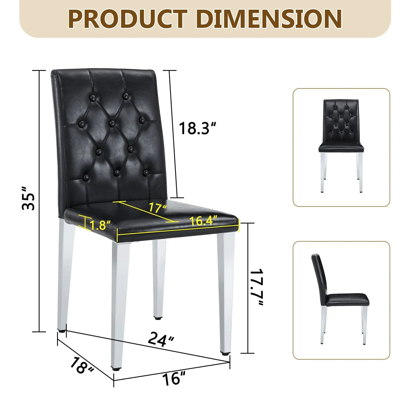Dining Chairs With Ergonomic Buckle Backrest For Home by HouseOfZazla