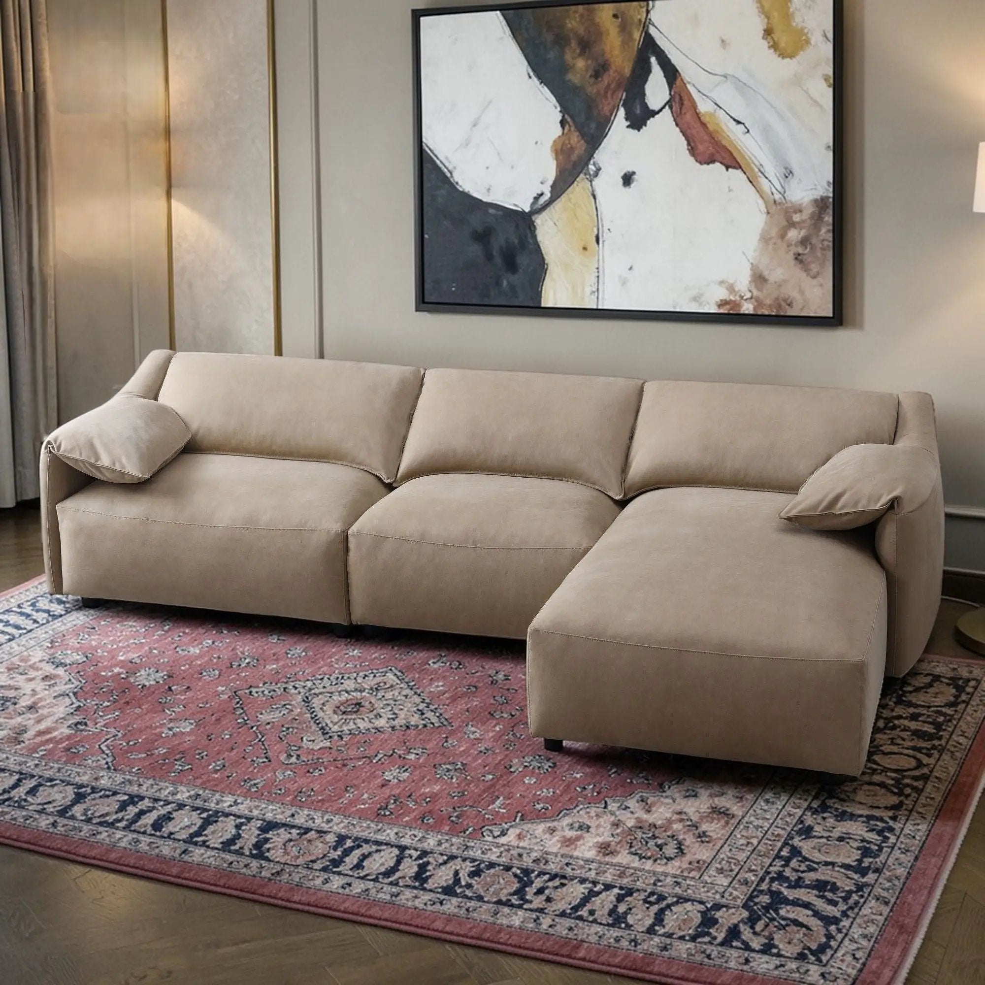 Veata - Sectional Sofa - Light Brown by HouseOfZazla