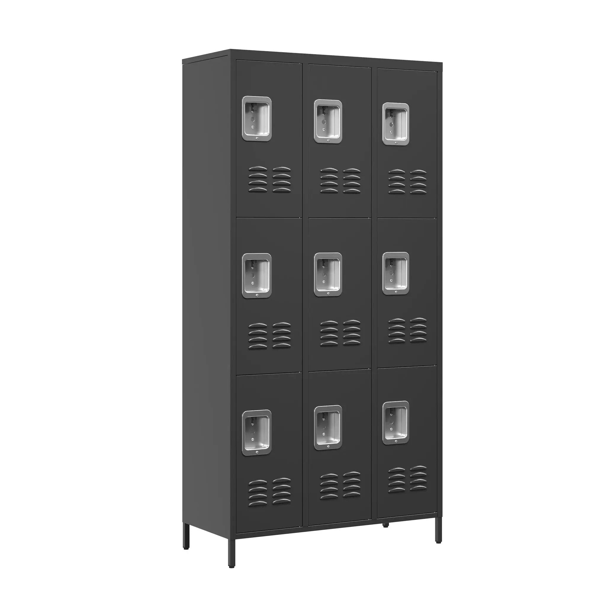 9 Door 72"H Metal Lockers With Lock for Employees, School, Office, Gym, Bedroom, Storage Locker Cabinet by HouseOfZazla