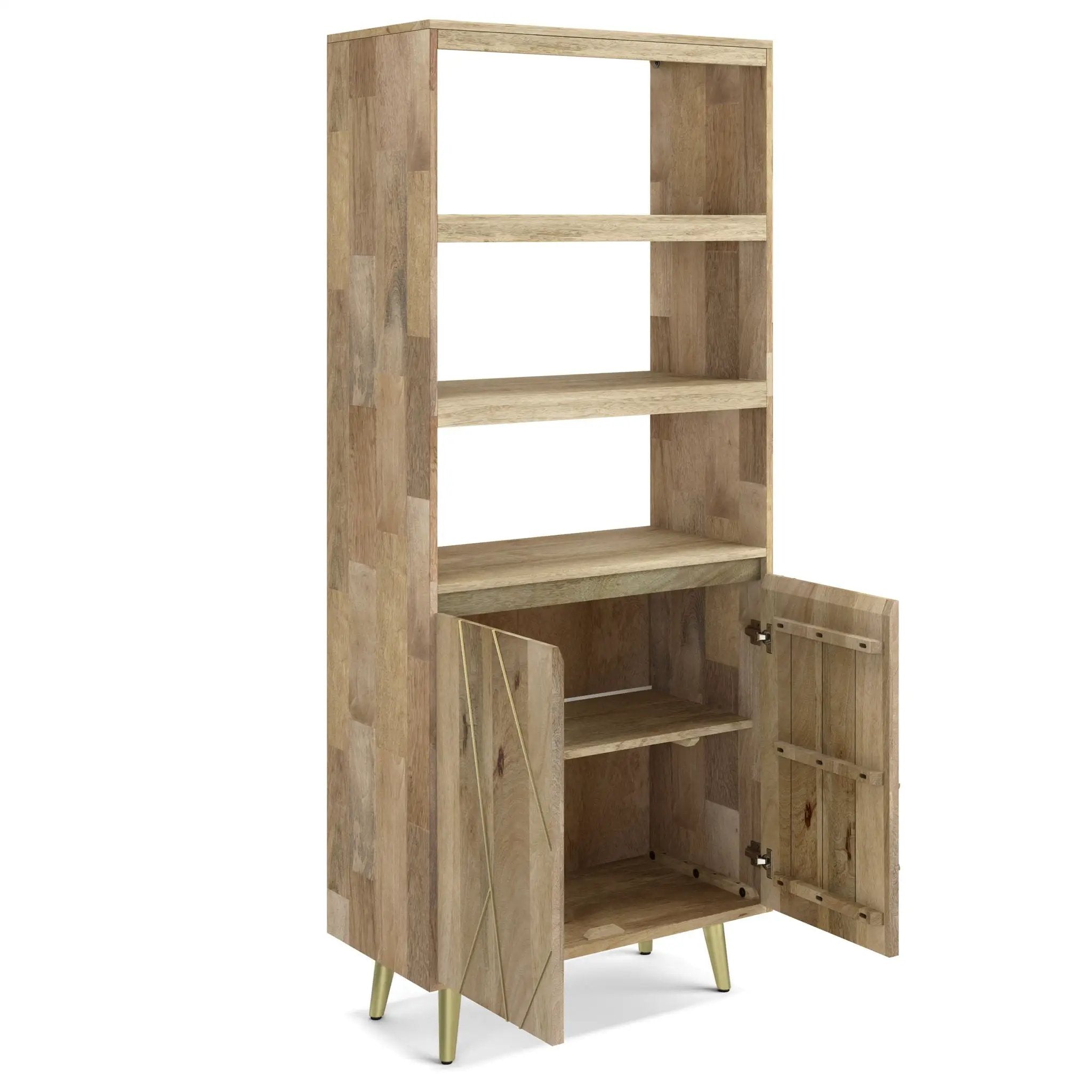 Jager - Bookshelf With Doors - Natural by HouseOfZazla
