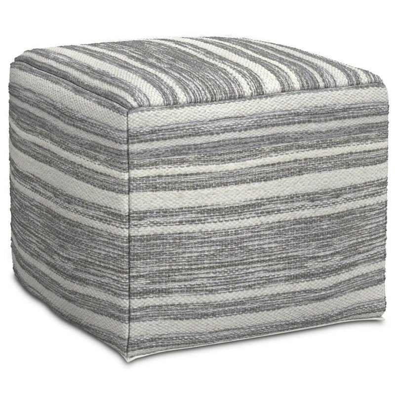 Carina - Square Woven Pouf - Black White by HouseOfZazla