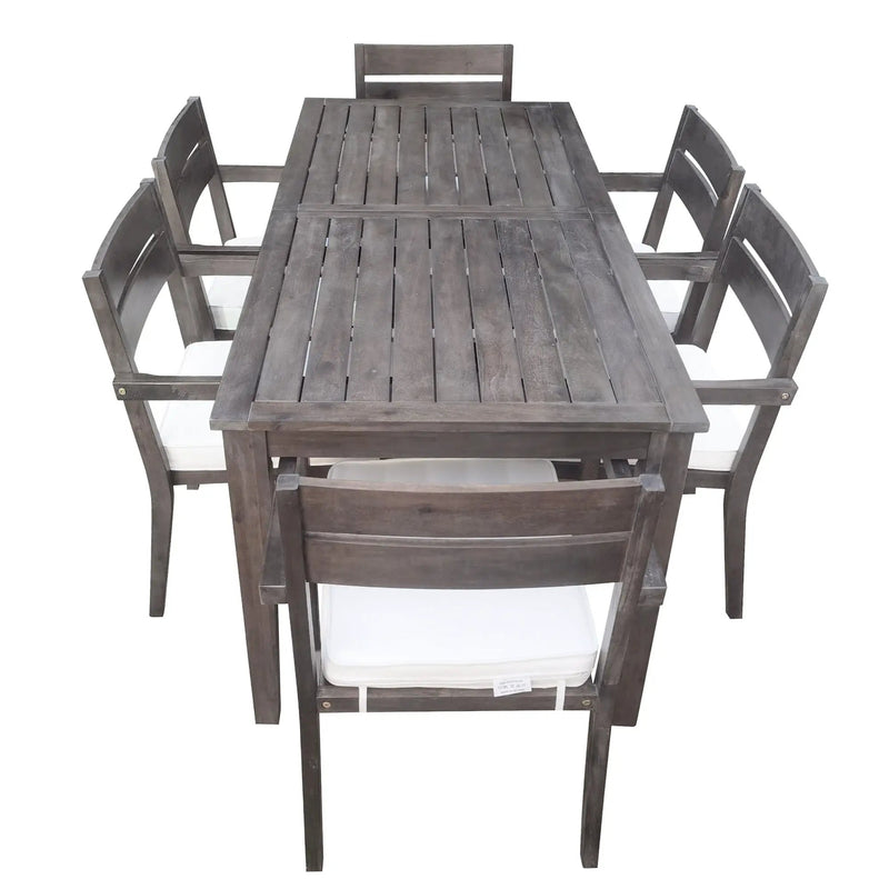 U_Style 7 Pieces Acacia Wood Outdoor Dining Set with Cushions by HouseOfZazla