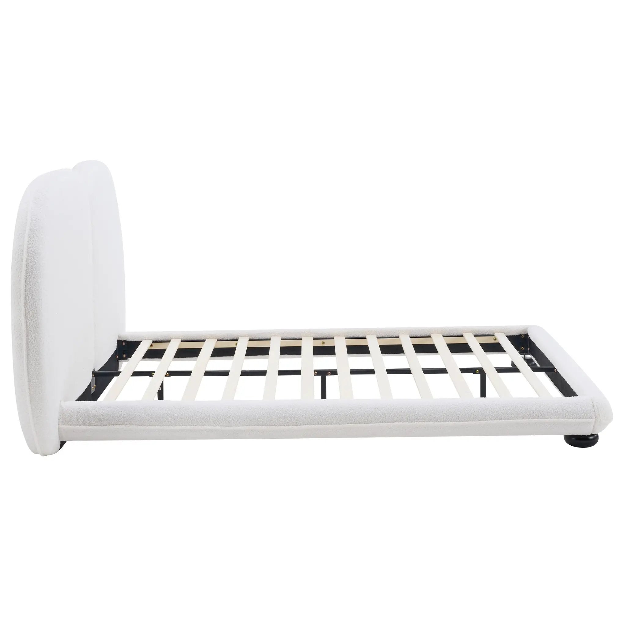 Extra Thick Upholstered Platform Bed Frame with Luxury Split Headboard by HouseOfZazla