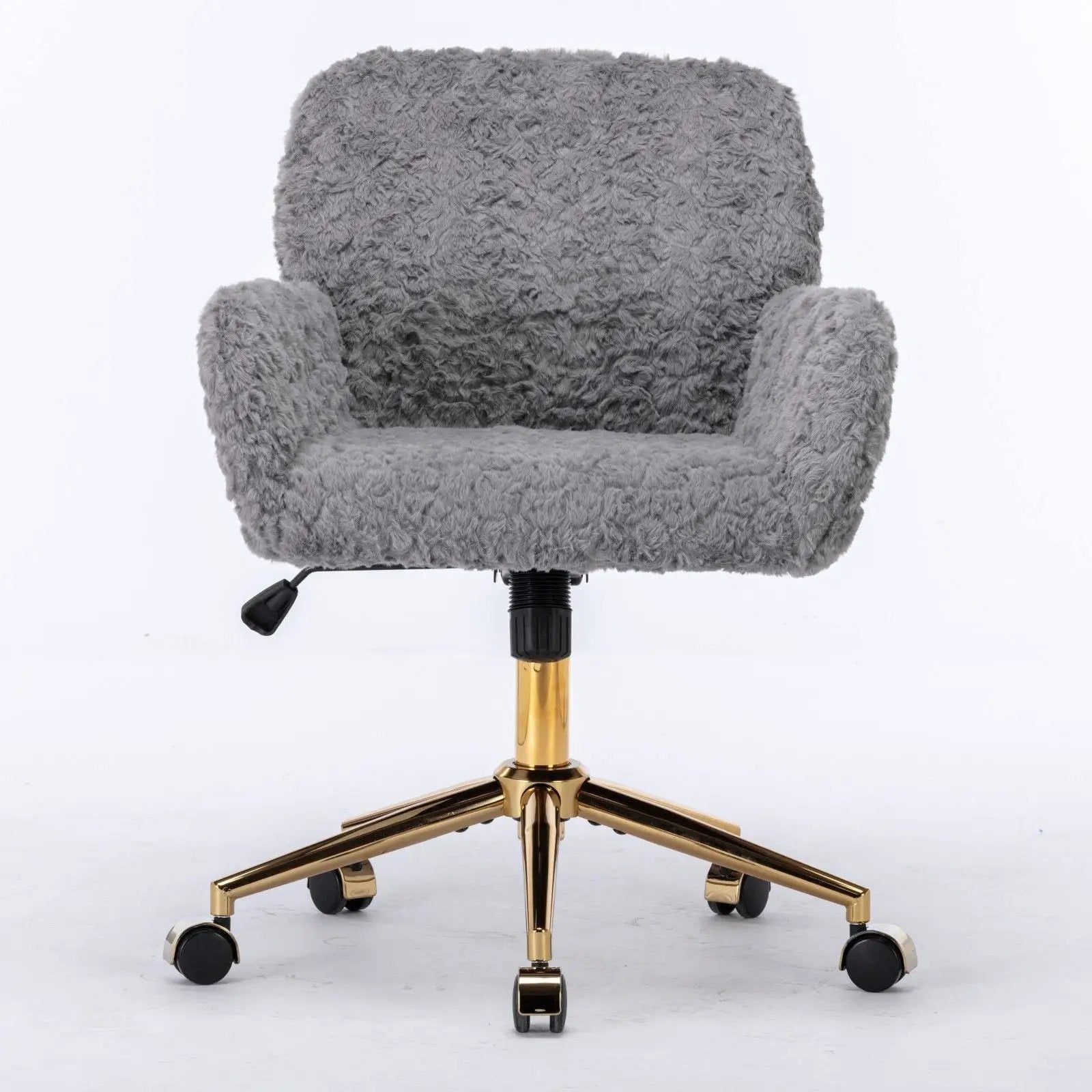Office Chair, Artificial Rabbit Hair Home Office Chair With Metal Base, Adjustable Desk Chair Swivel Office Chair, Vanity Chair by Unique Piece Furniture