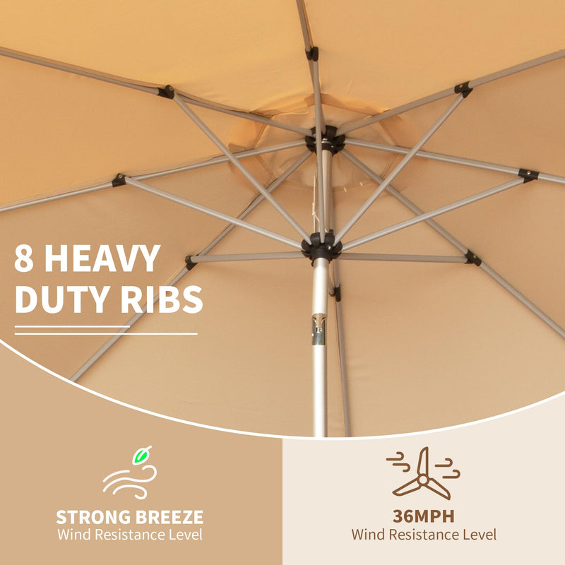 10FT Patio Umbrella with Push Button Tilt and Crank - Beige, photo 5 of 7