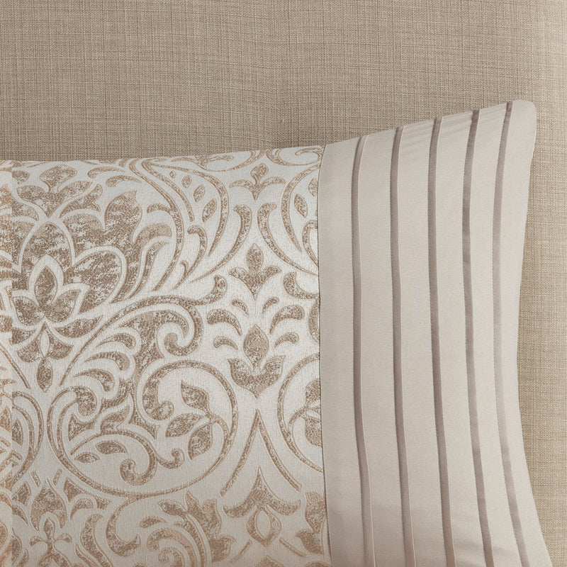 12 Piece Jacquard Comforter Set with Bed Sheets - Khaki Cal King, photo 3 of 10
