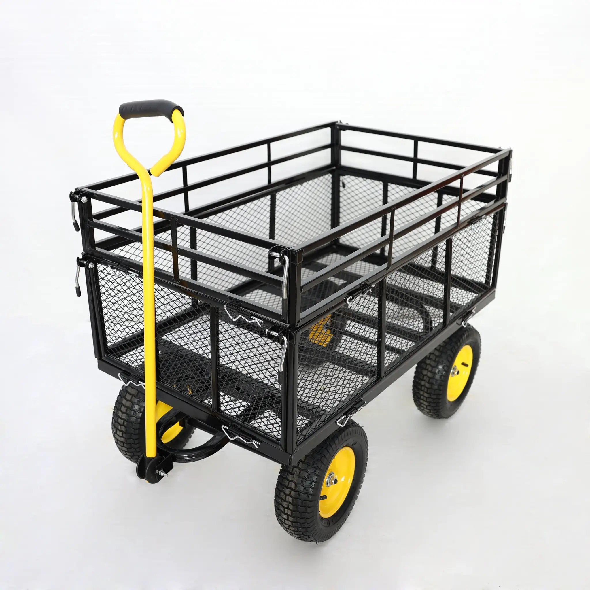 Wagon Cart Garden Cart Trucks Make It Easier To Transport Firewood Yellow+Black by HouseOfZazla