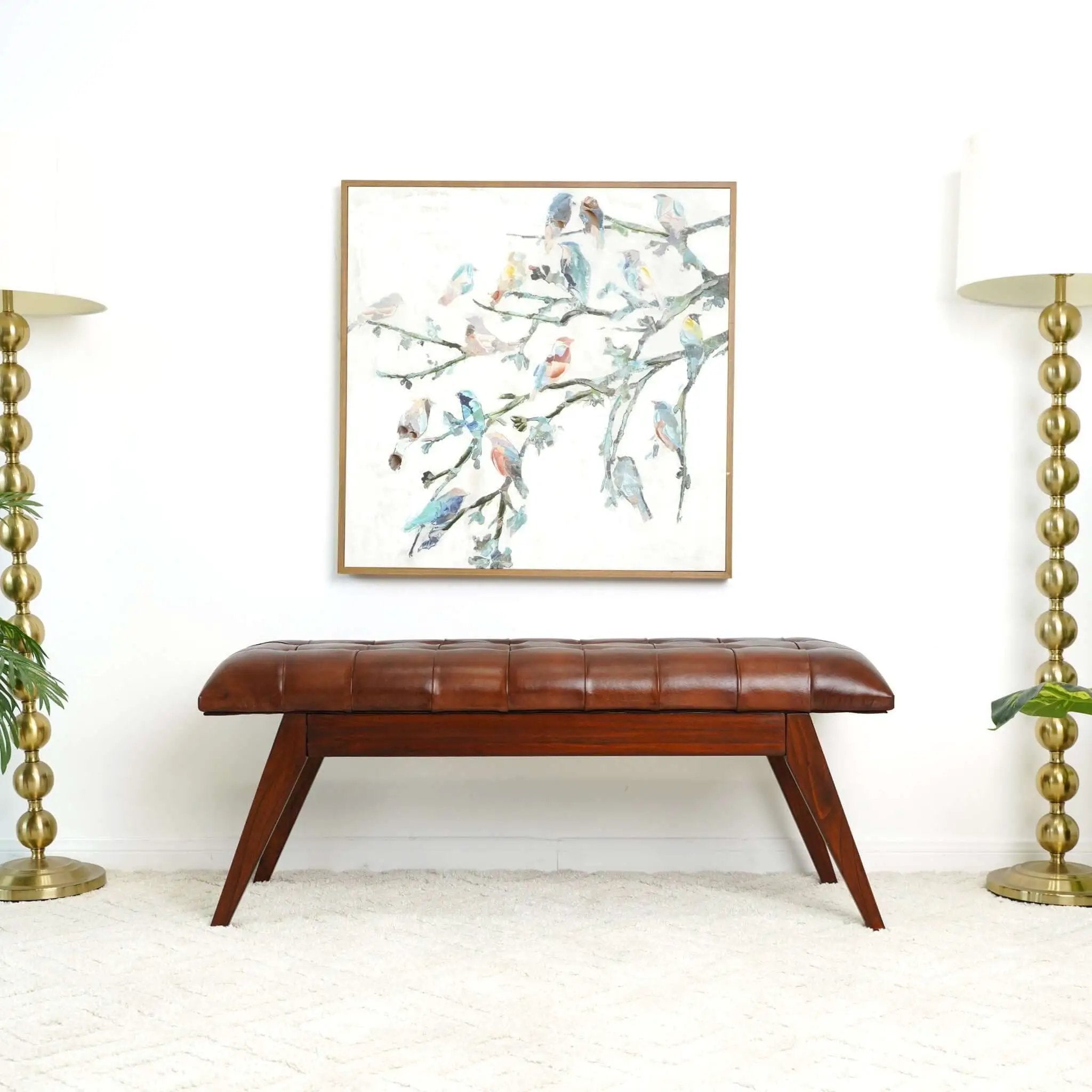 Maja - Bench - Cognac / Dark Brown by HouseOfZazla