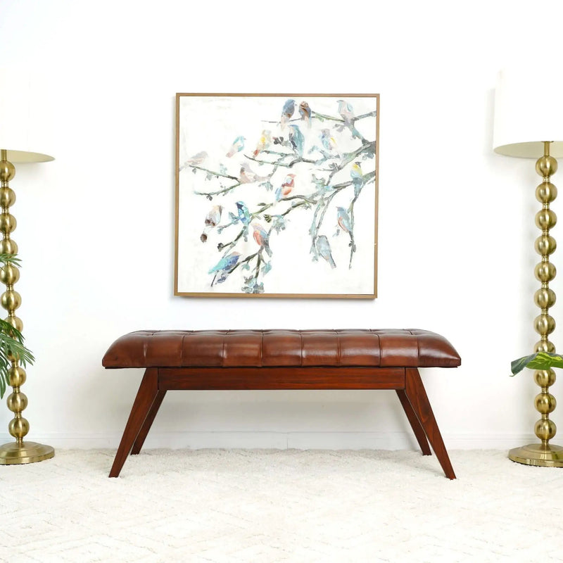 Maja - Bench - Cognac / Dark Brown by HouseOfZazla