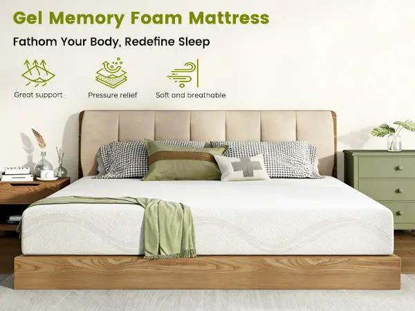 Queen Size Memory Foam Mattress, 10 Inch Bed Mattress, with Cooling by HouseOfZazla