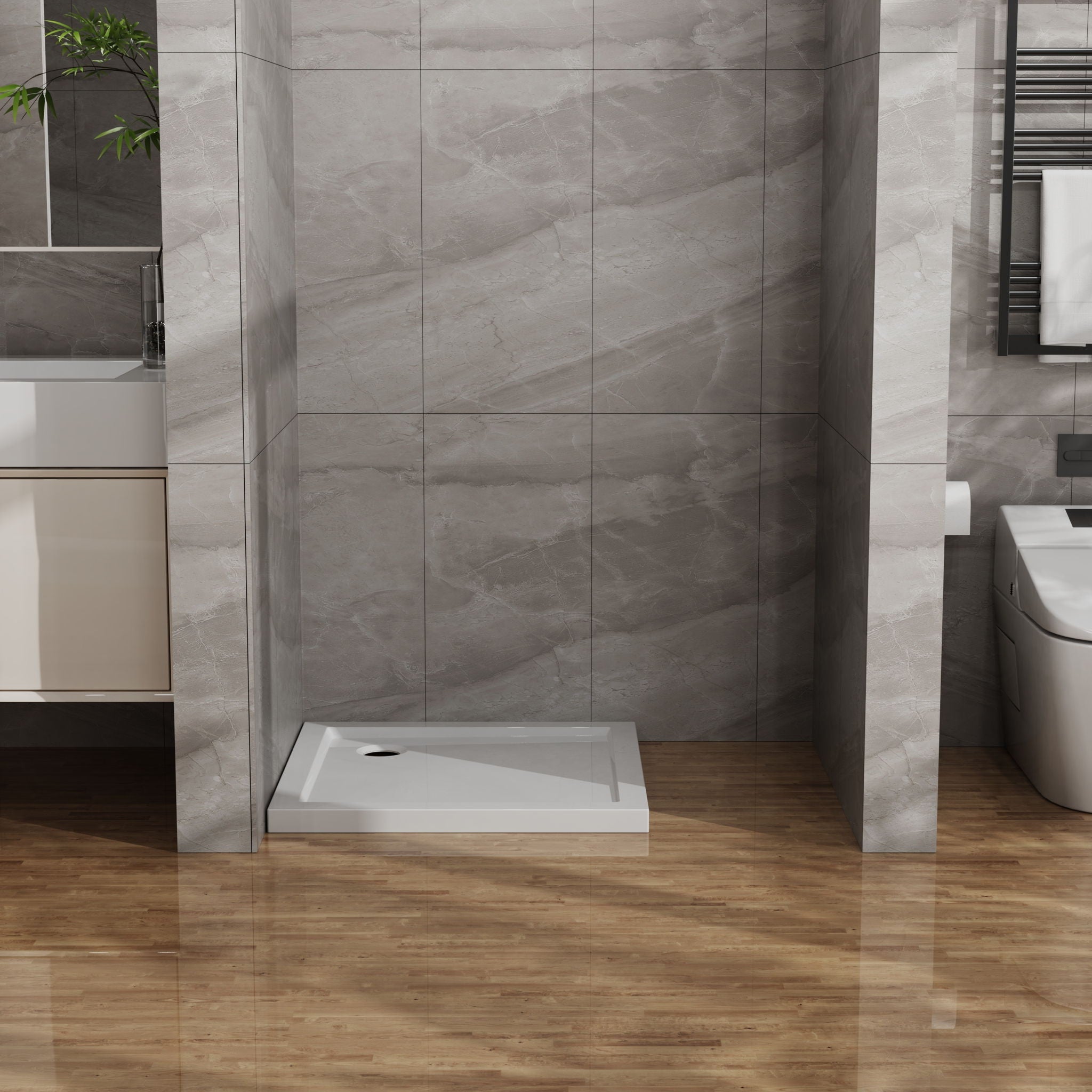 In Corner Drain Shower Base by HouseOfZazla