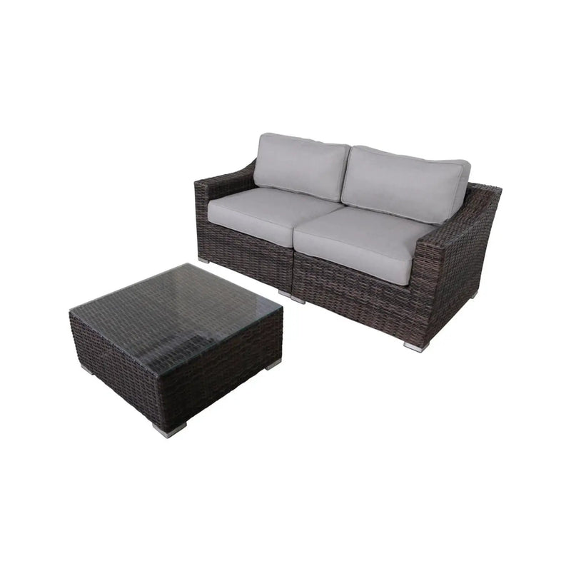 Outdoor Wicker Conversation Set With Cushions, All Weather by Unique Piece Furniture