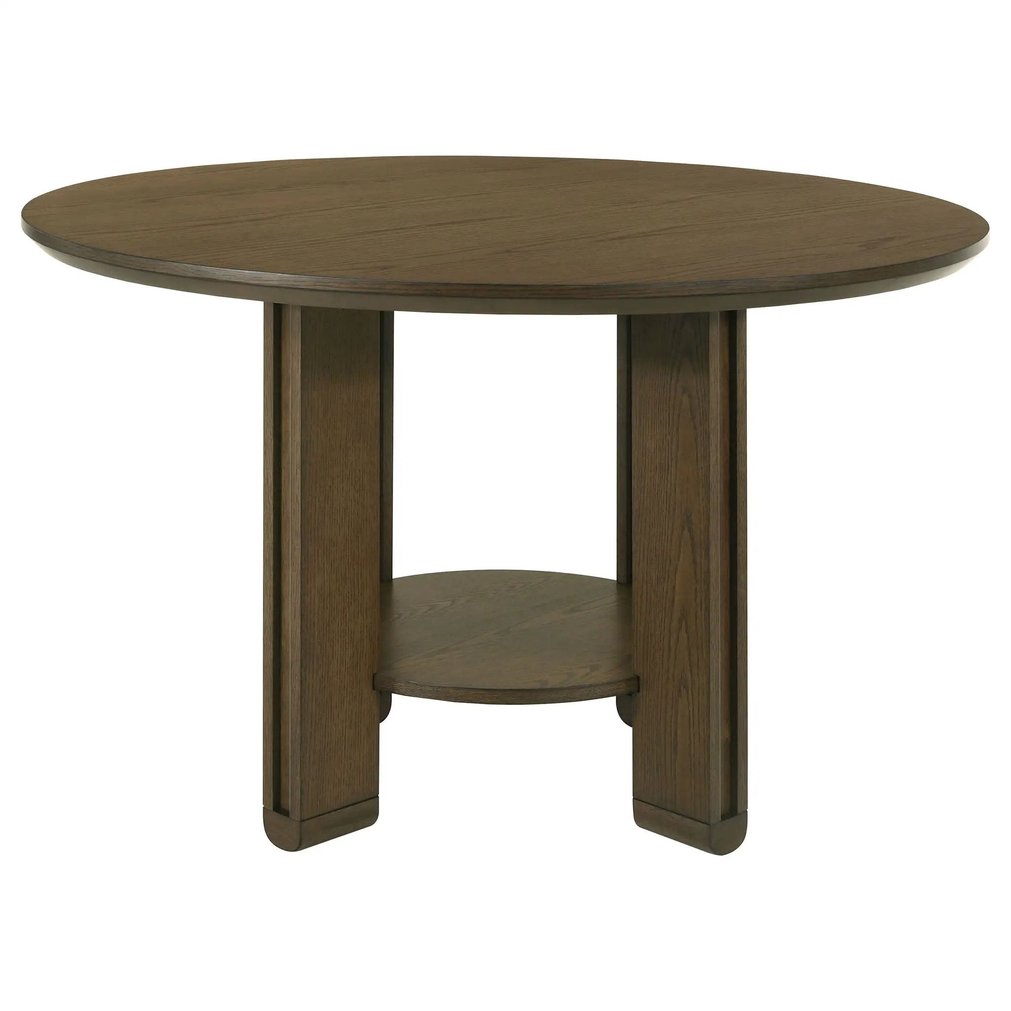 Ottowa 47-inch Round Wood Dining Table with Shelf Brown by Unique Piece Furniture