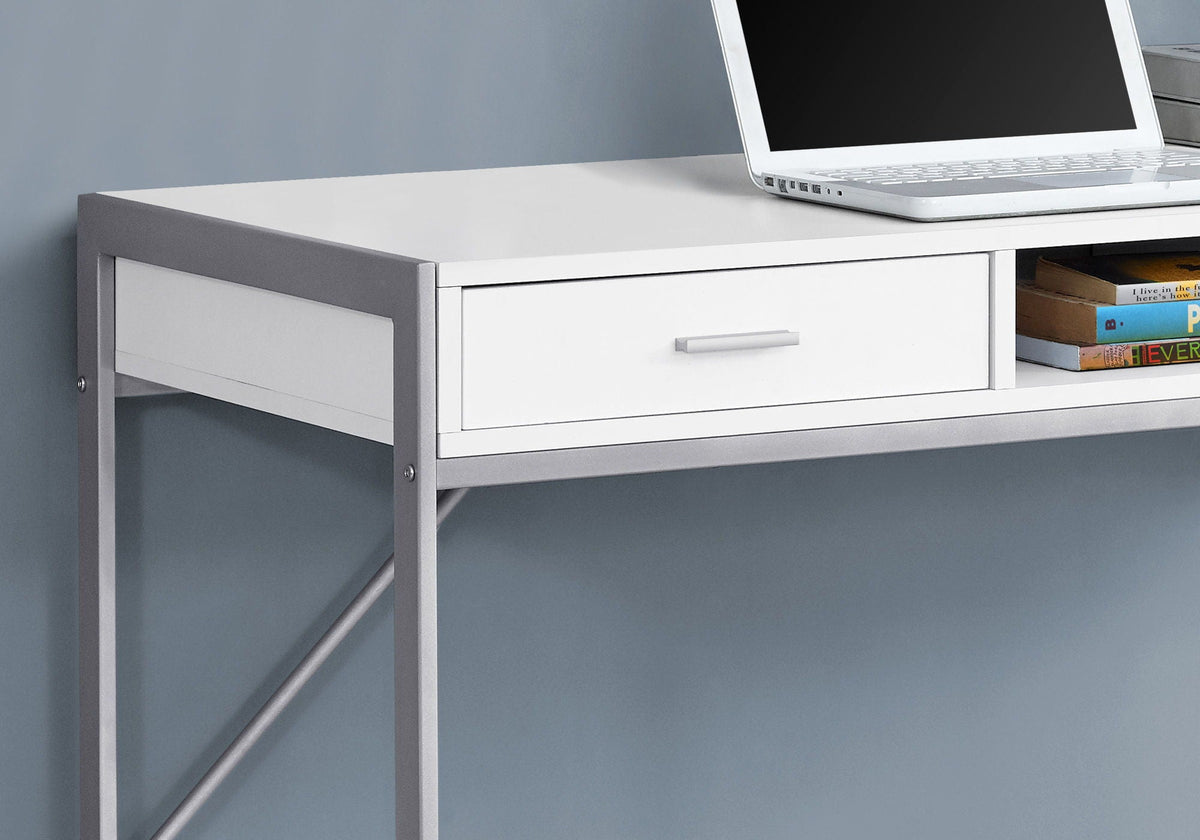 Computer Desk with Storage Drawers for Home Office - Dark Brown, Light Brown, or White, photo 10 of 12
