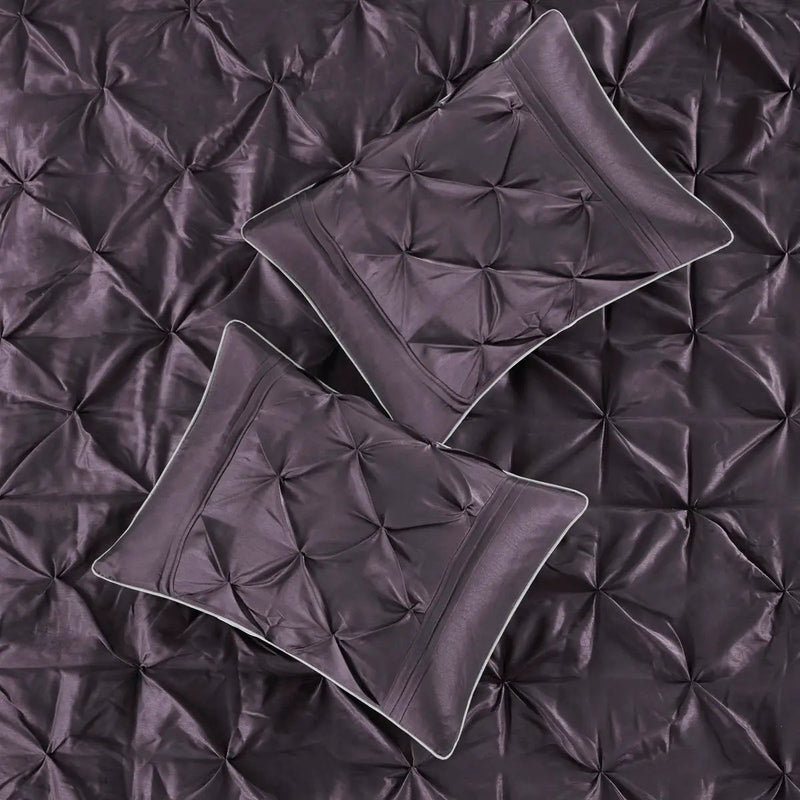 7 Piece Tufted Comforter Set Plum Queen by HouseOfZazla