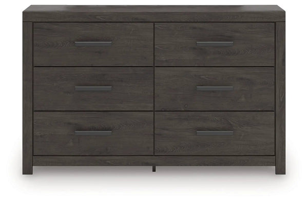 Commode à six tiroirs Prendonea - Anthracite
