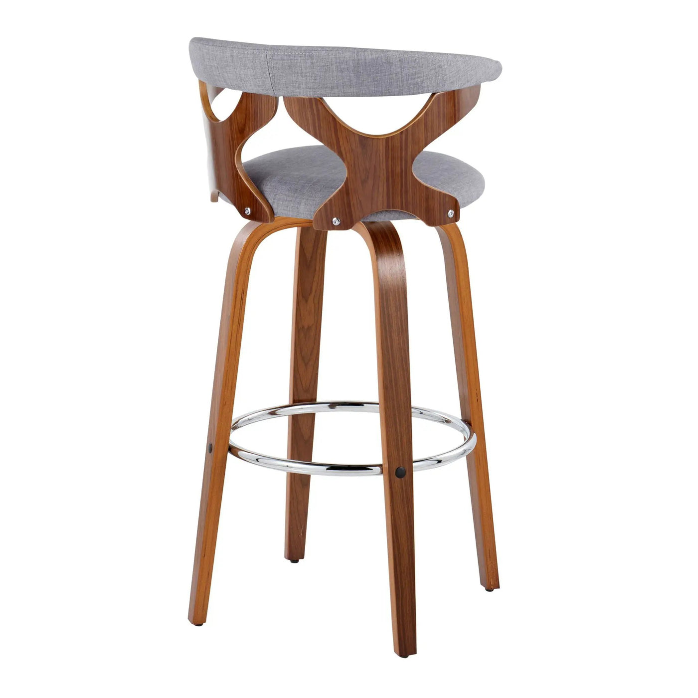 Gardenia - Mid Century Modern Fixed Height Barstool With Swivel With Round Footrest (Set of 2) by HouseOfZazla