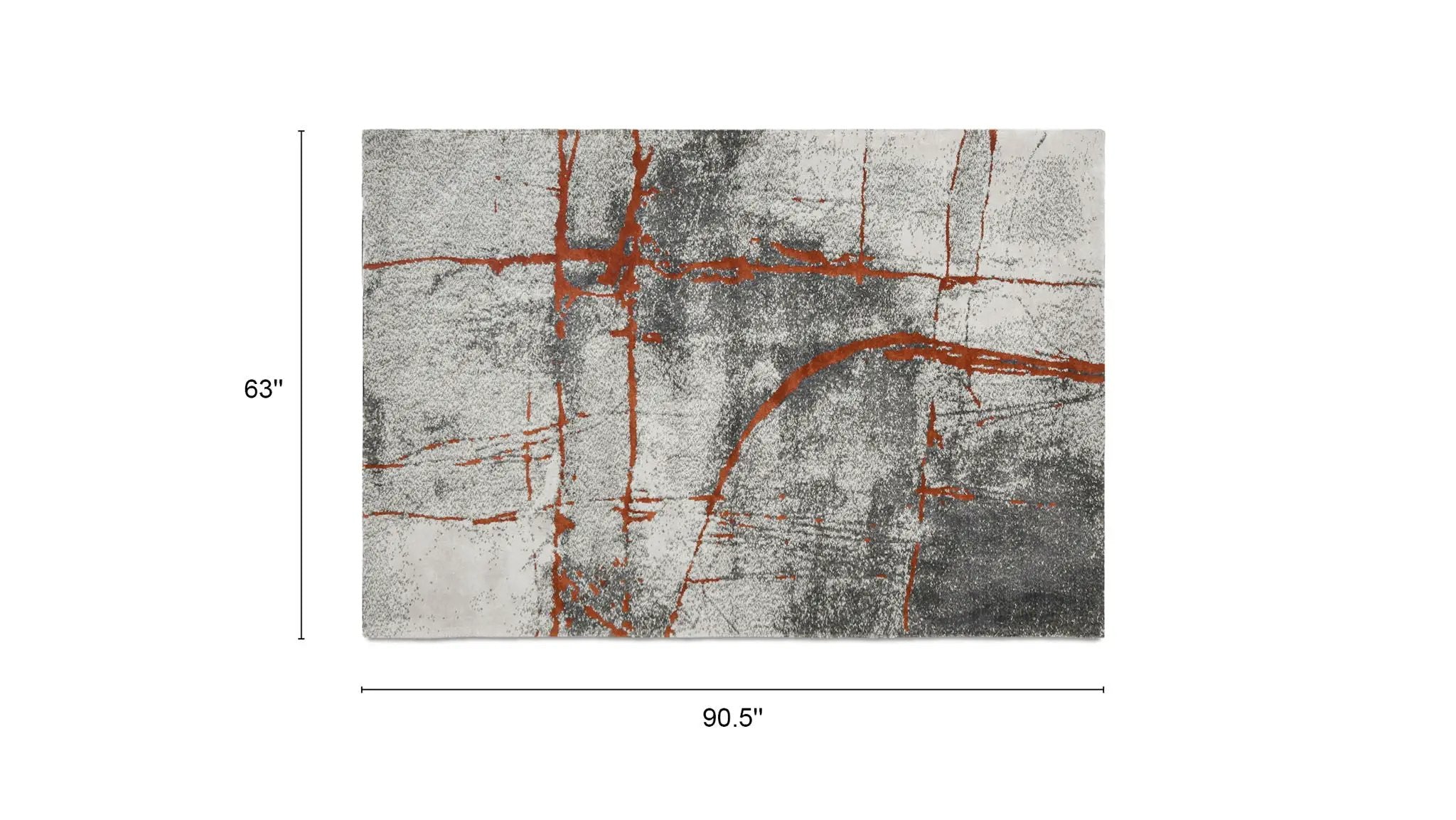 Quarry - 5' X 6.5' Abstract Area Rug - Gray / Orange by Unique Piece Furniture
