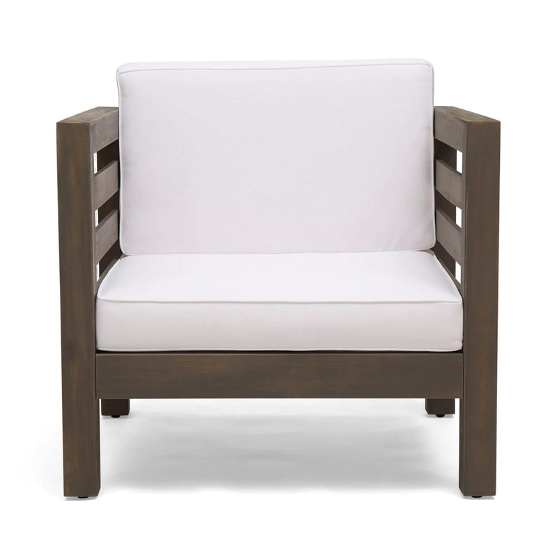 Outdoor Acacia Wood Patio Chair With Fabric Cushion by HouseOfZazla