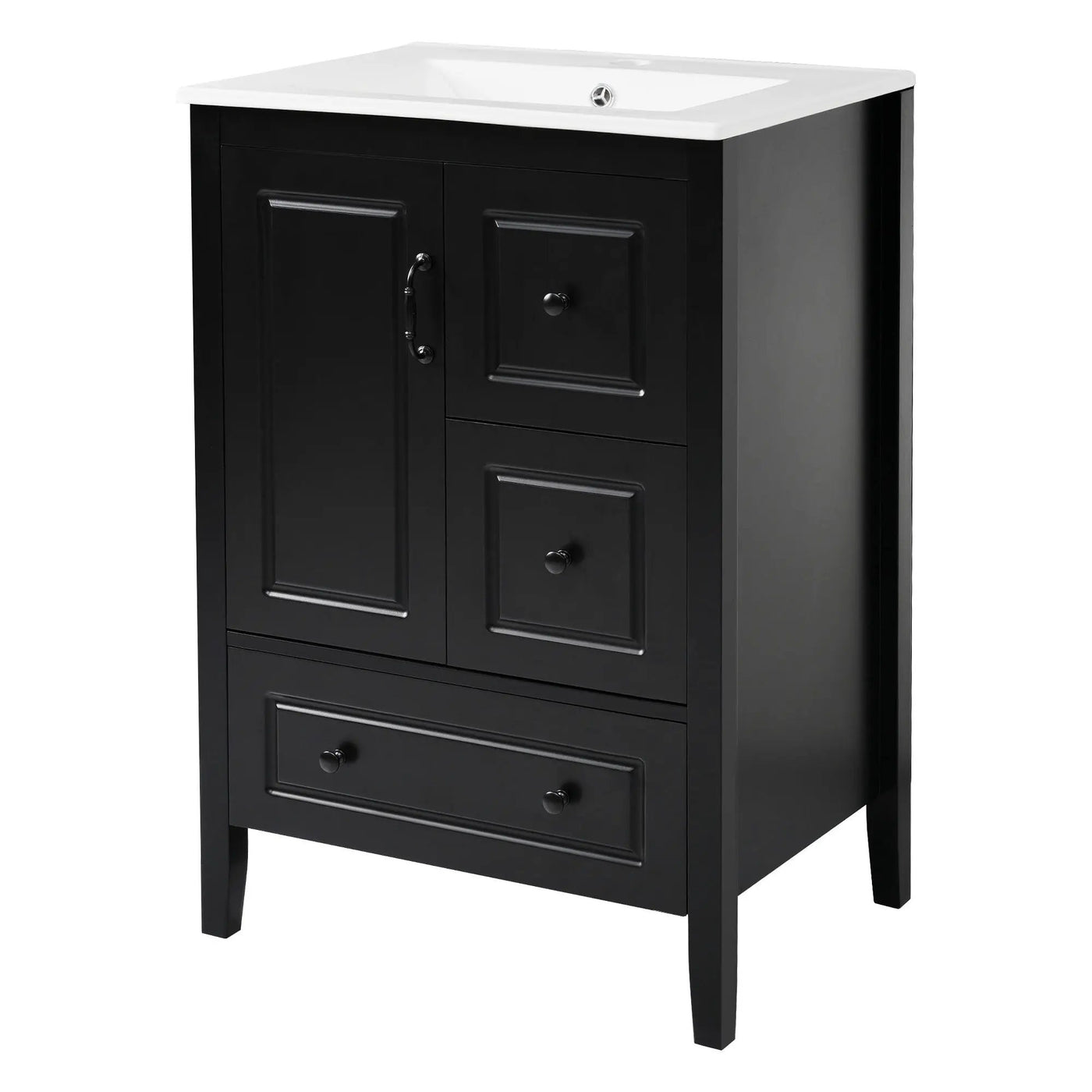 Retro Bathroom Vanity With Sink, Soft Closing Cabinet & Drawers by HouseOfZazla