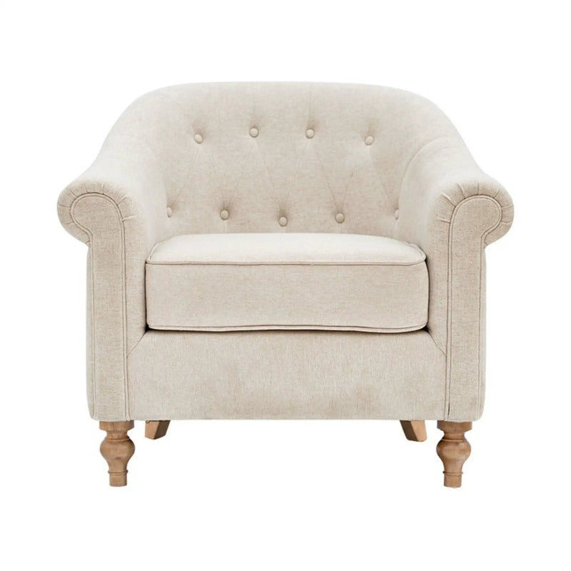 Fayette - Tufted Accent Arm Chair - Cream by Unique Piece Furniture