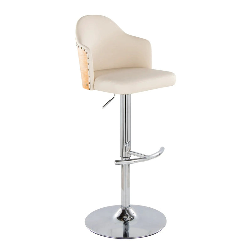Ahoy - Contemporary Adjustable Barstool, Swivel With Rounded T Footrest (Set of 2) by Unique Piece Furniture