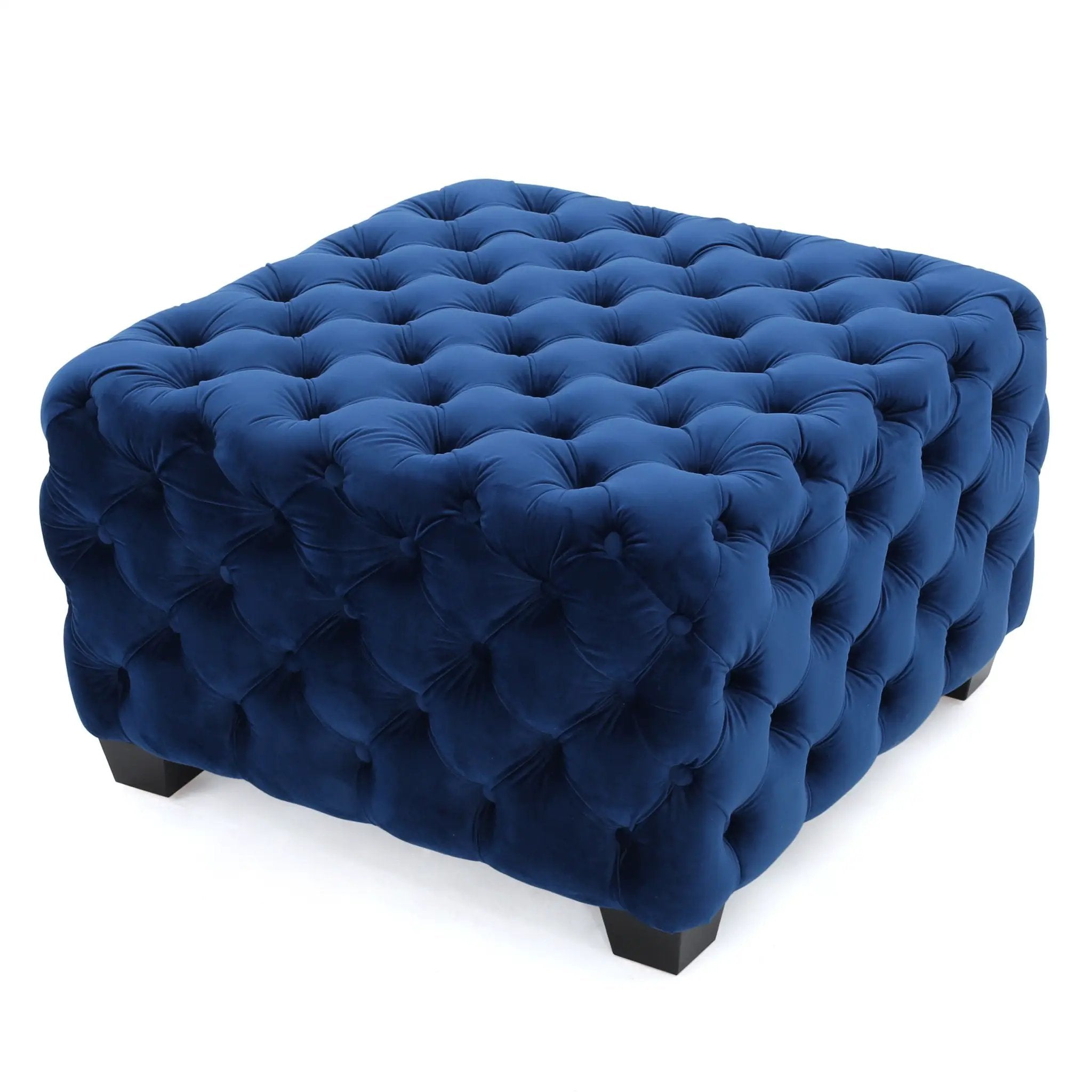Modern Glam Ottoman with Upholstery and Button Tufted Design by HouseOfZazla