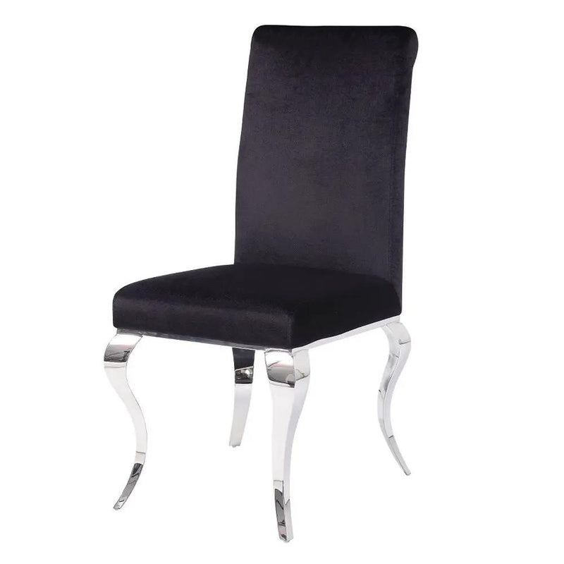 Fabiola - Side Chair (Set of 2) - Black Fabric & Stainless Steel by Unique Piece Furniture