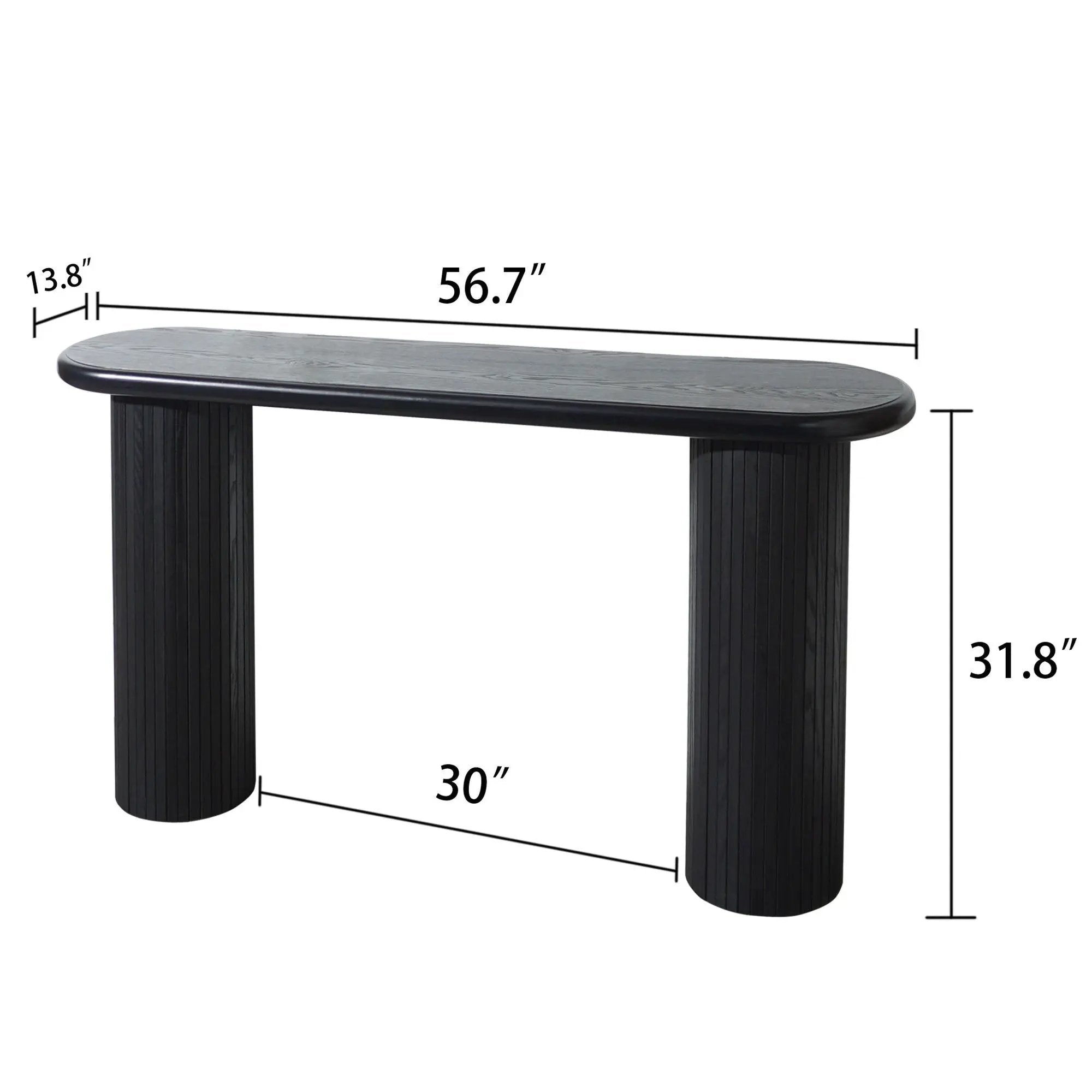 Fluted Cylinder Console Table - Black by HouseOfZazla