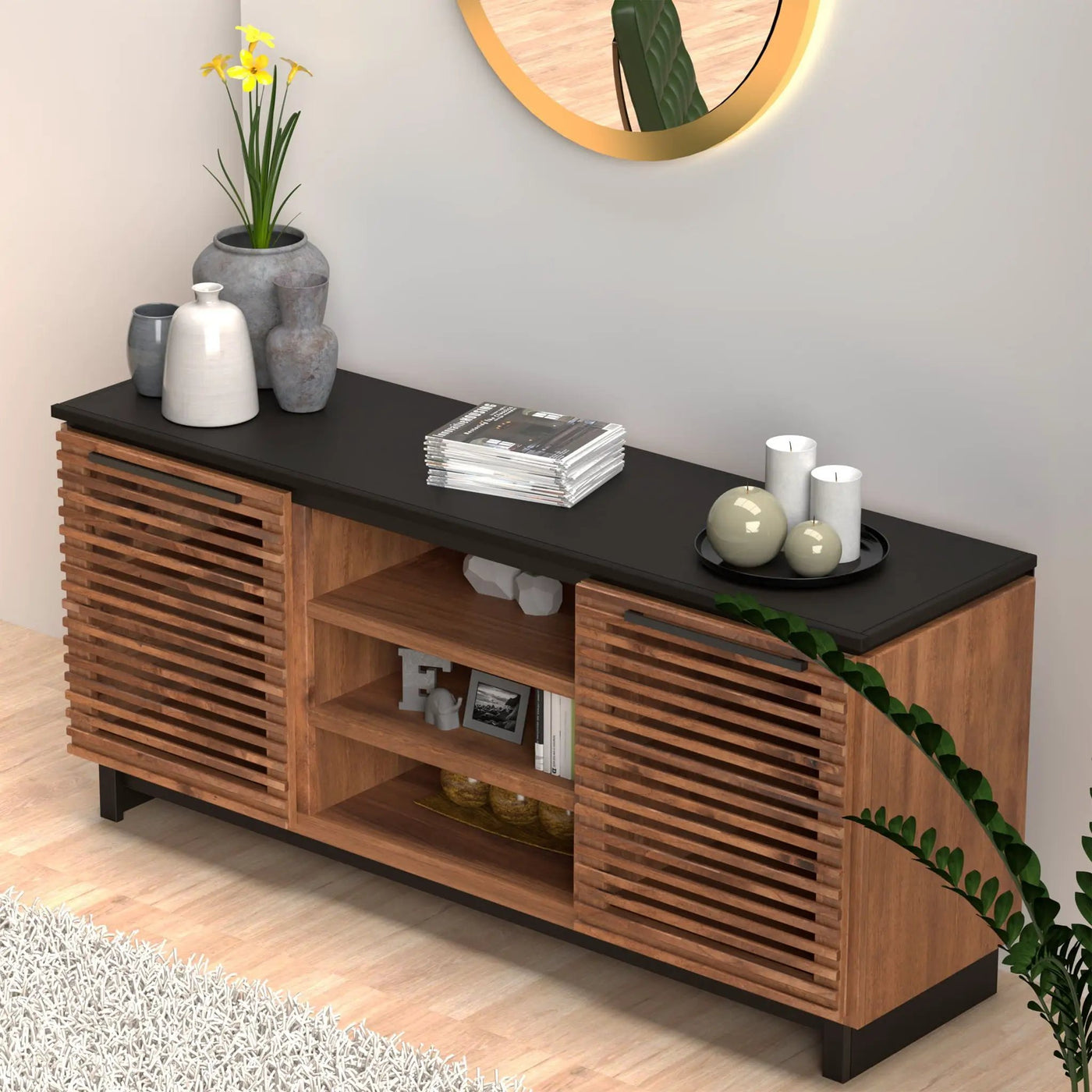 Cable Management TV Stand Console by Unique Piece Furniture