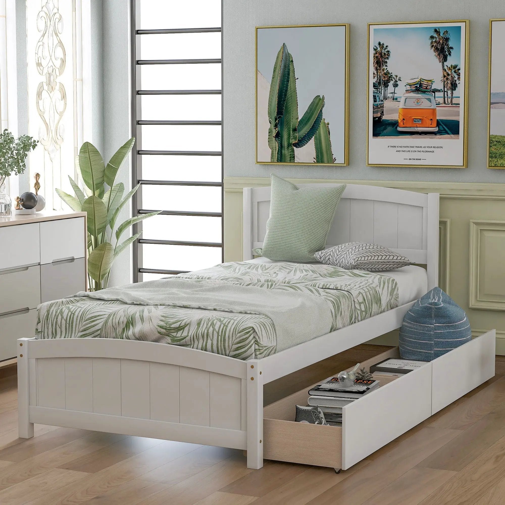 Platform Bed & Headboard, Footboard And Wood Slat Support by Unique Piece Furniture