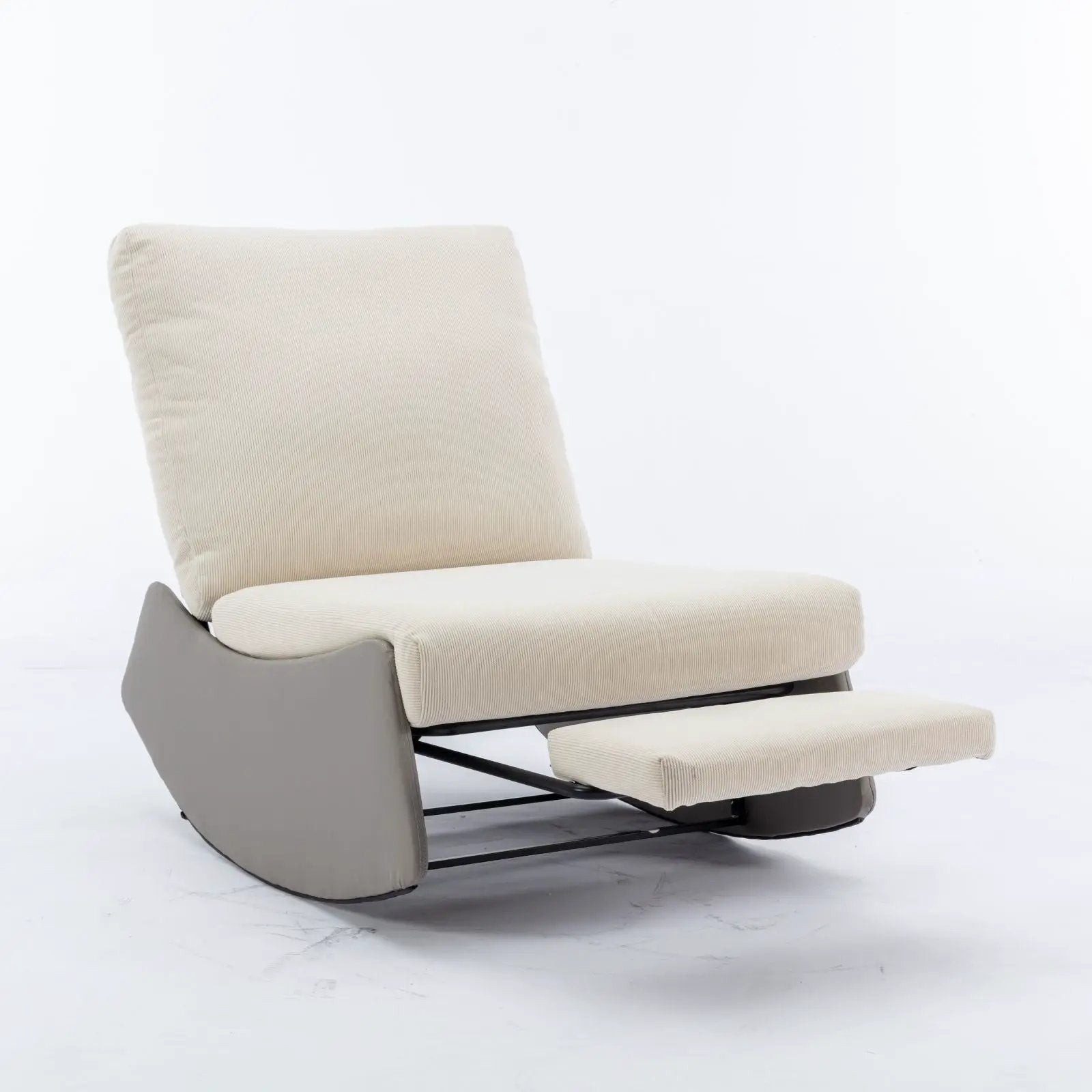 Modern Rocking Chair Recliner, Comfy Rocker Nursery Chair With Footrest, Accent Reading Chair, Upholstered Lounge Chair For Relaxing, Resting, Soft Padded Rocker For Indoor Living Room Bedroom by HouseOfZazla