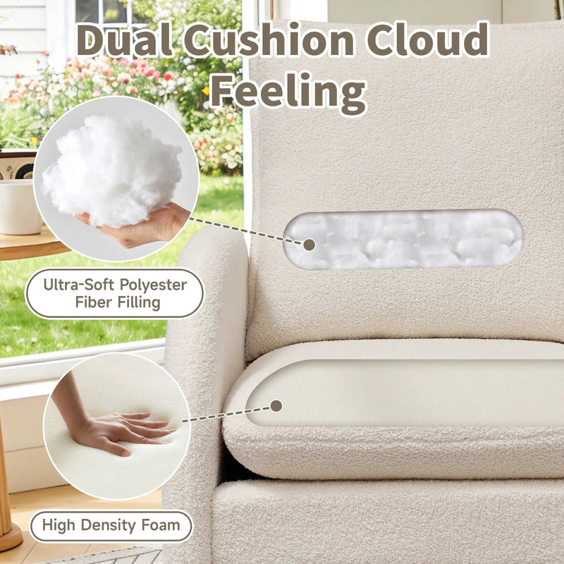 Modern Sherpa Upholstered Accent Chair, Comfortable Living Room Armchair, Lounge Chair For Bedroom, And Office by HouseOfZazla