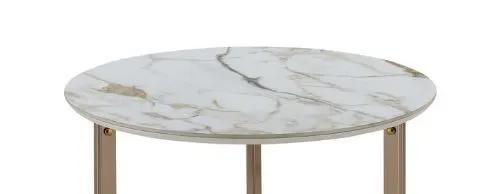 Aziz Sintered Stone Top Round Coffee Table by HouseOfZazla