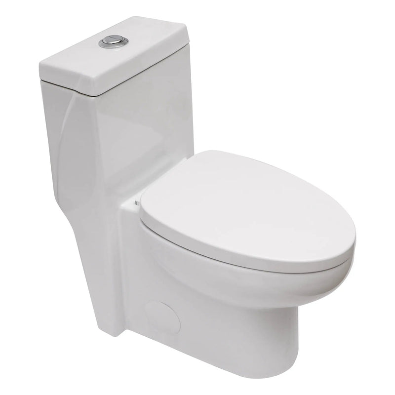 1 Piece Toilet With Dual Flush And Soft Closing Seat - White by HouseOfZazla