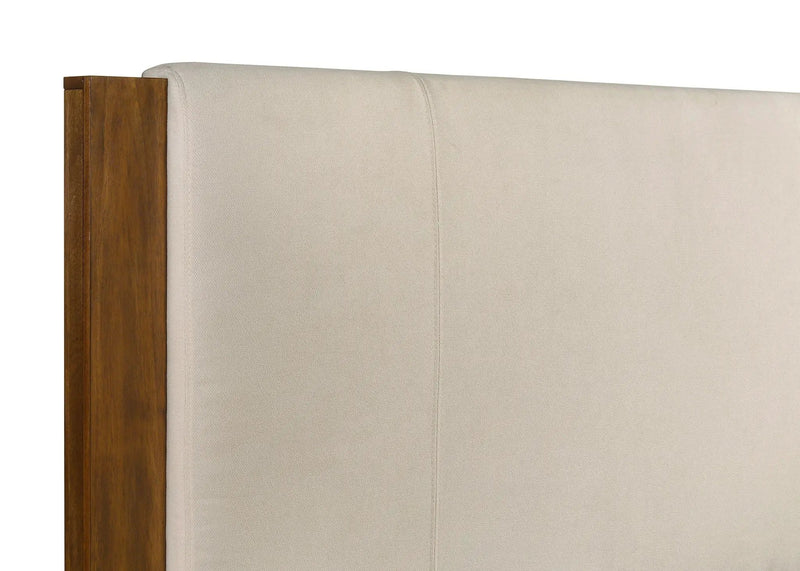 Adderley Queen Wood Panel Bed Cream and Warm Brown by Unique Piece Furniture