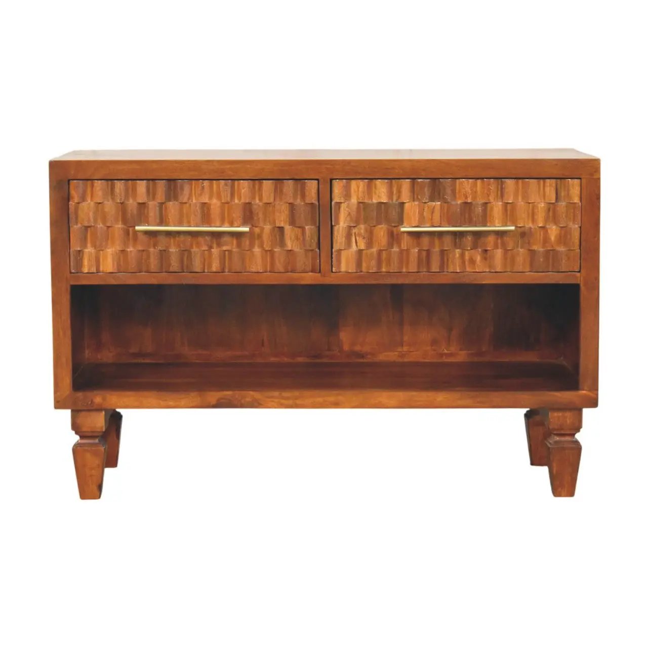 Solid Wood Cadiz Carved Shoe Bench by HouseOfZazla