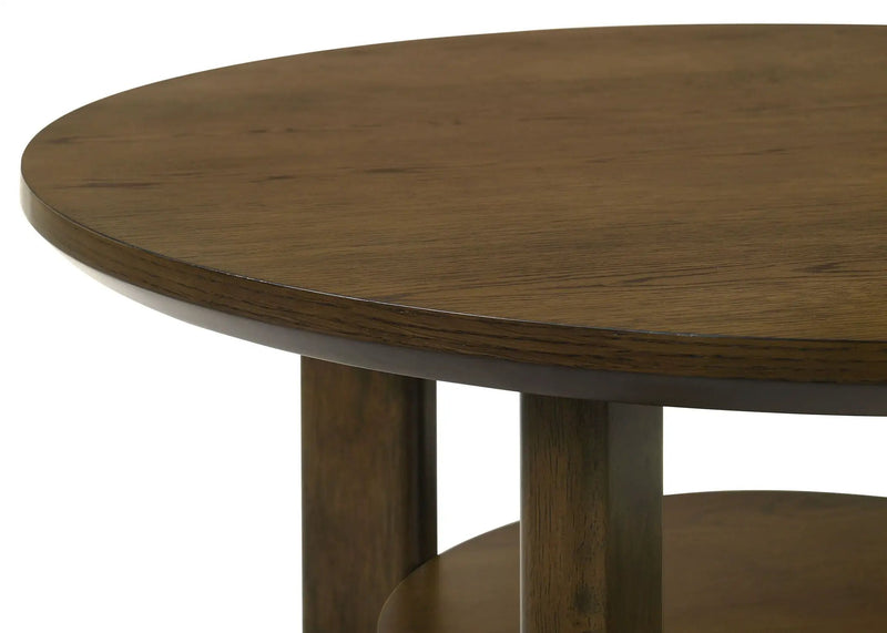 Ottowa 35-inch Round Wood Cocktail Coffee Table Brown by Unique Piece Furniture