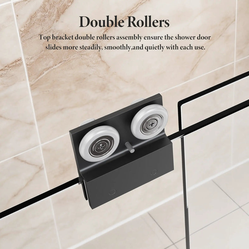 50-54W x 70H Semi-Frameless Double Sliding Shower Door by HouseOfZazla