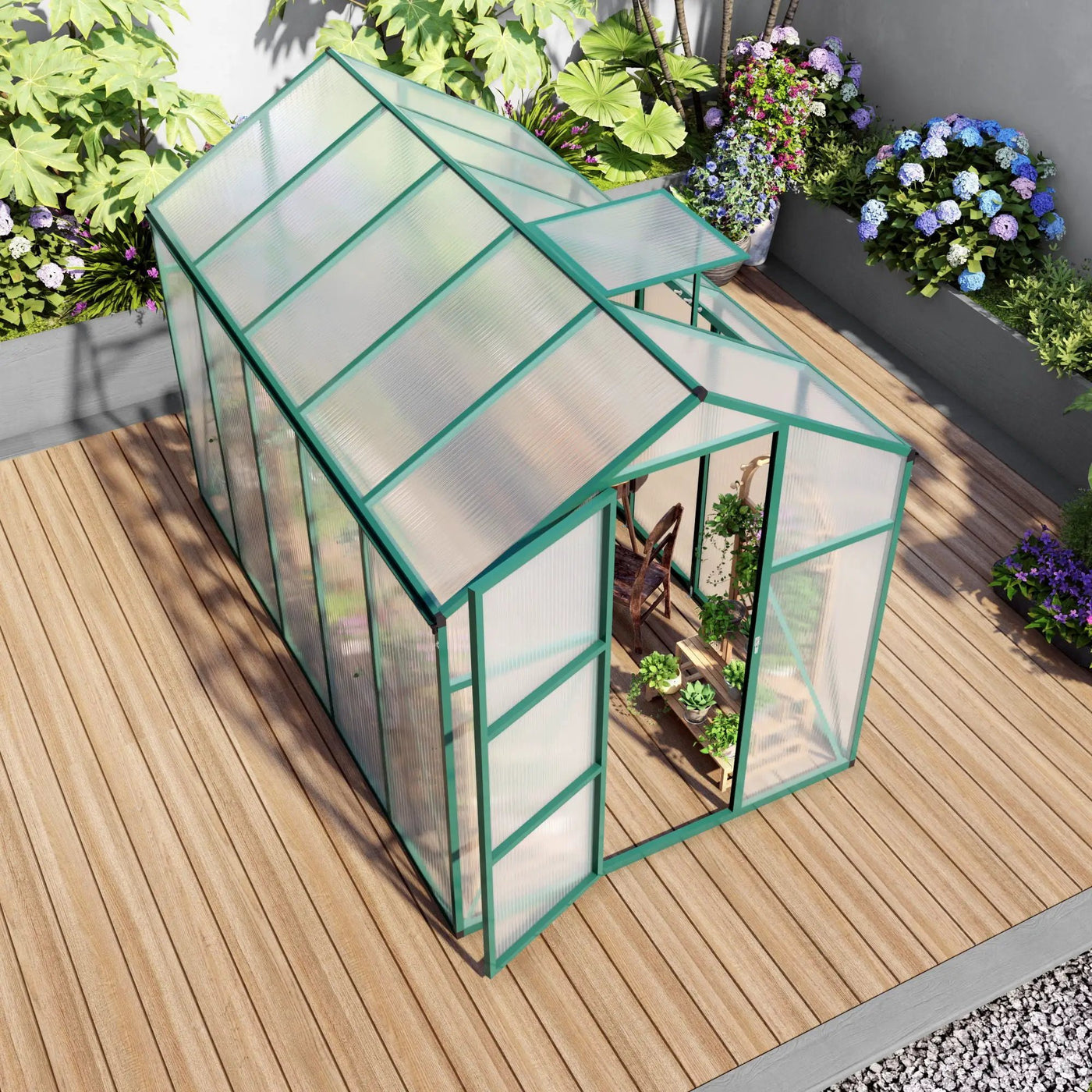 Polycarbonate Walk-In house, Raised Base For Outdoor In All Season by HouseOfZazla