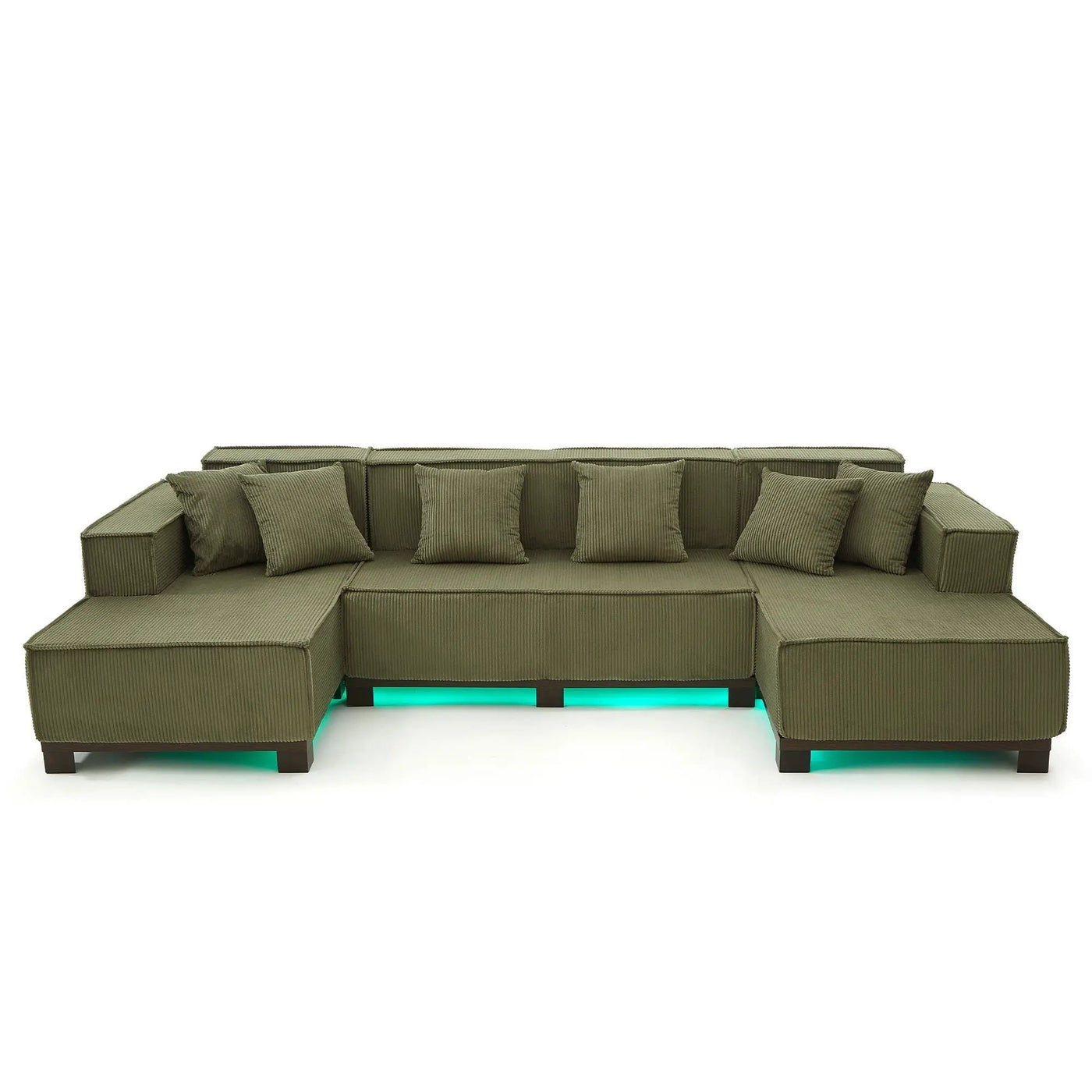 U-Shaped Sectional Sofa With RGB LED Light Strip And 6 Pillows by HouseOfZazla