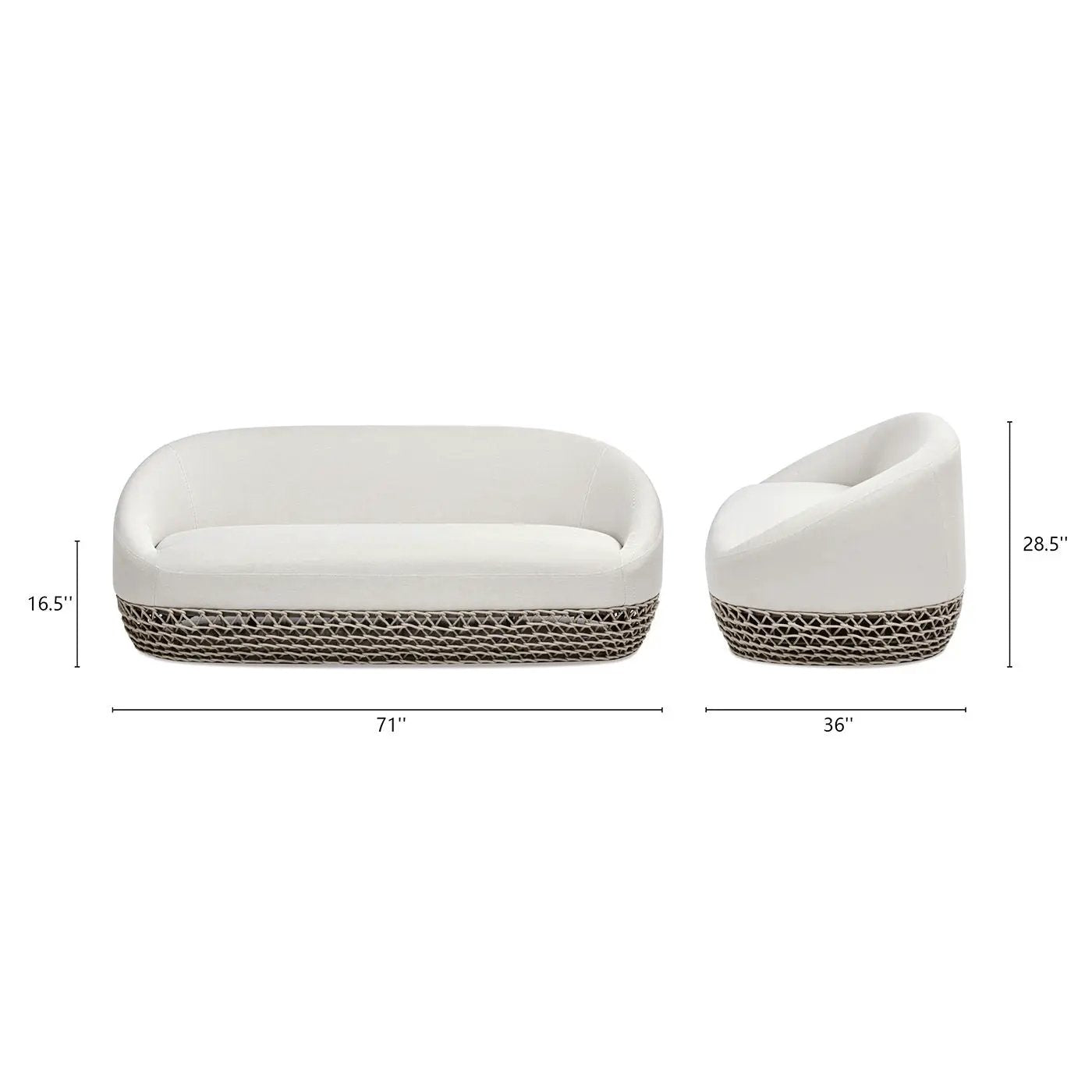 Willow - Upholstered Patio Deep Seating Sofa by HouseOfZazla