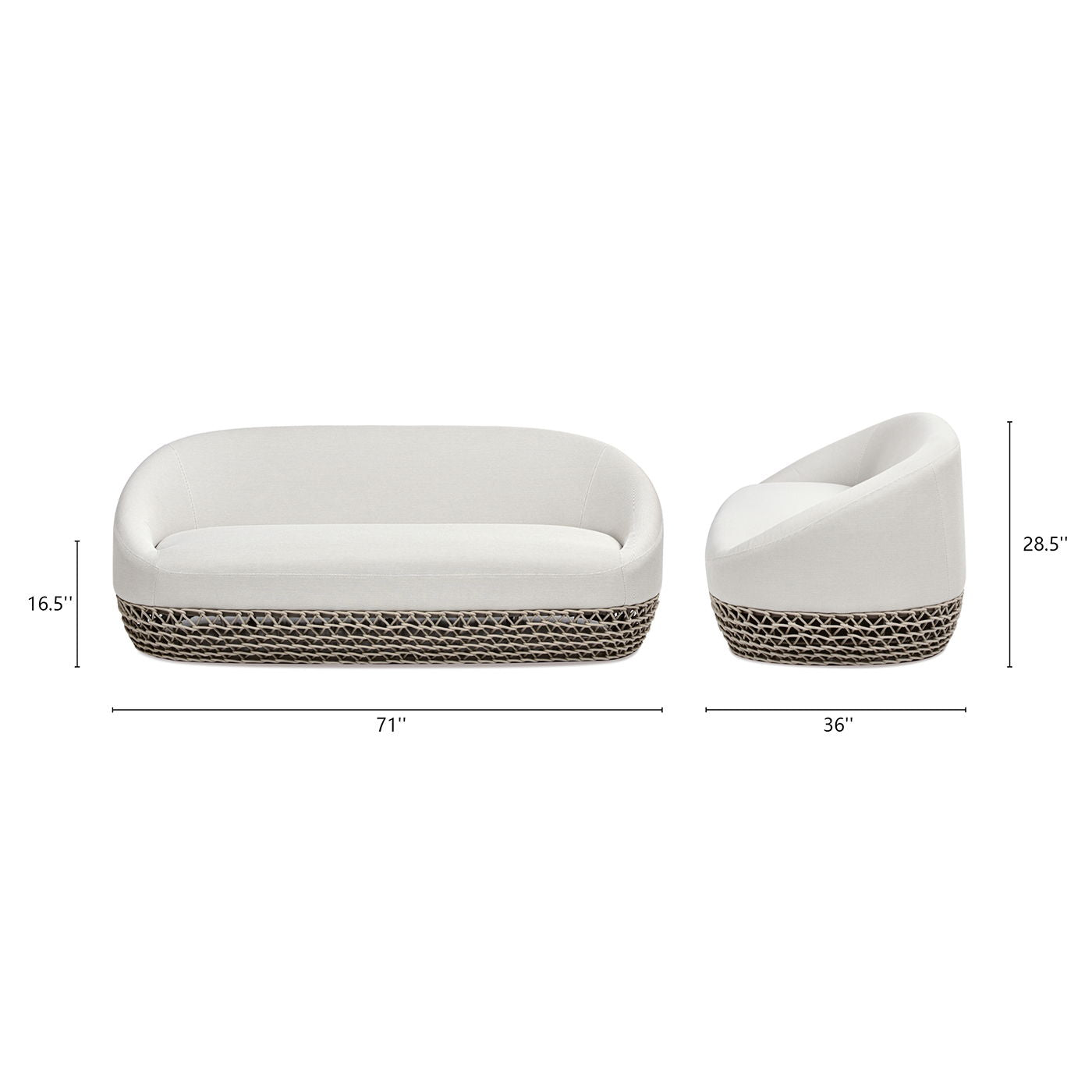 Willow - Upholstered Patio Deep Seating Sofa by HouseOfZazla