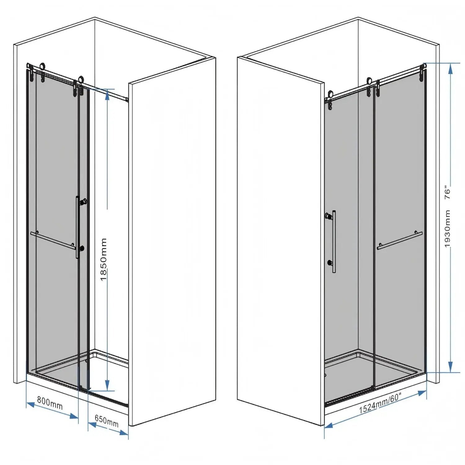 Frameless Sliding Bathtub Door With Frame by HouseOfZazla