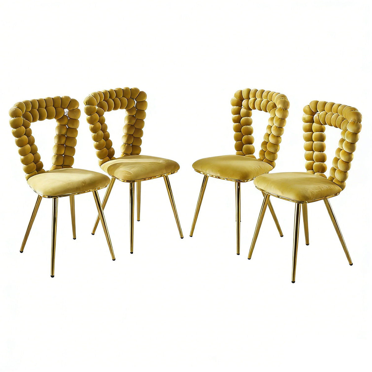 Modern Chair Set with Iron Tube Legs and Soft Cushions - Multiple Colors, photo 5 of 24