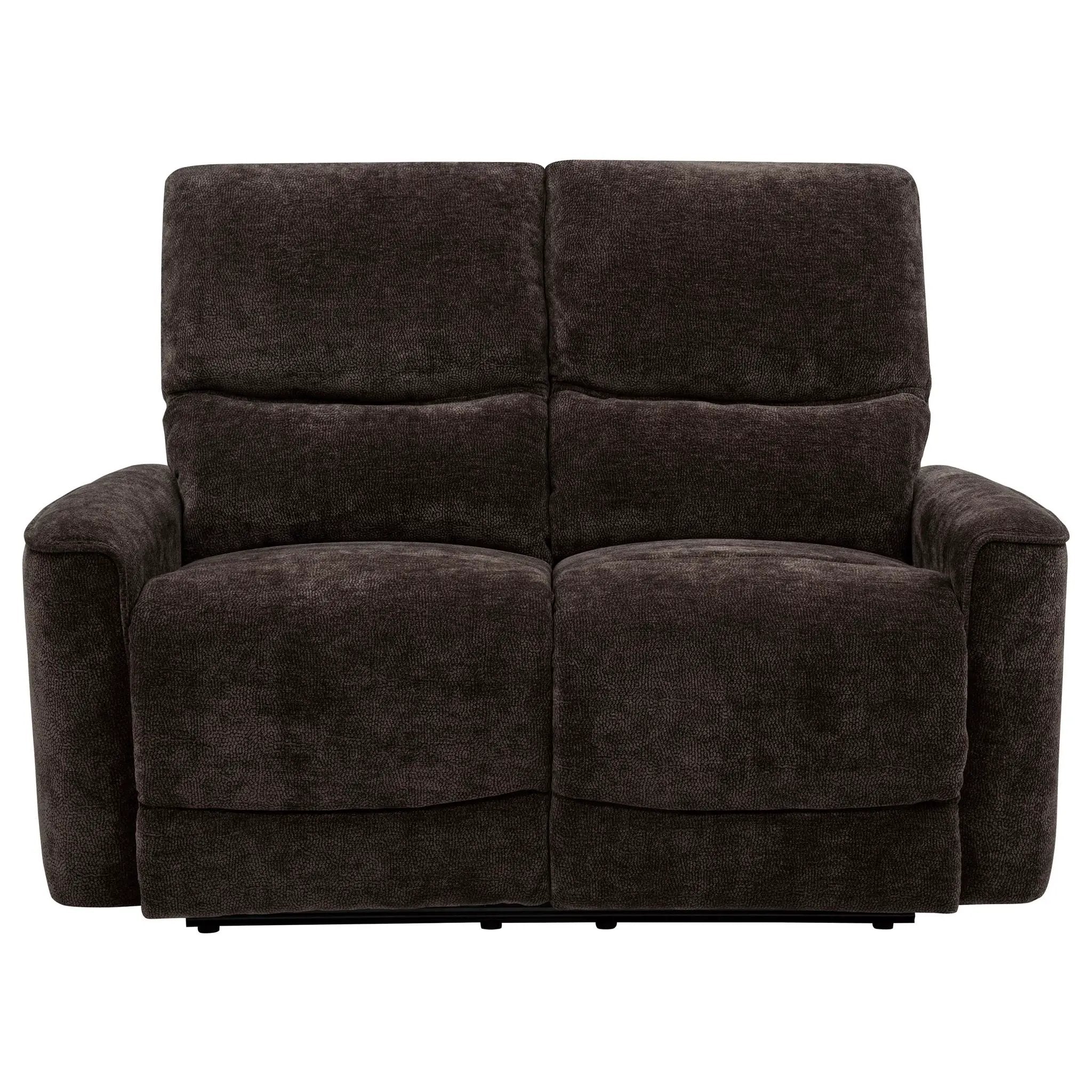 Navarro Chenille Upholstered Reclining Loveseat Dark Brown by Unique Piece Furniture